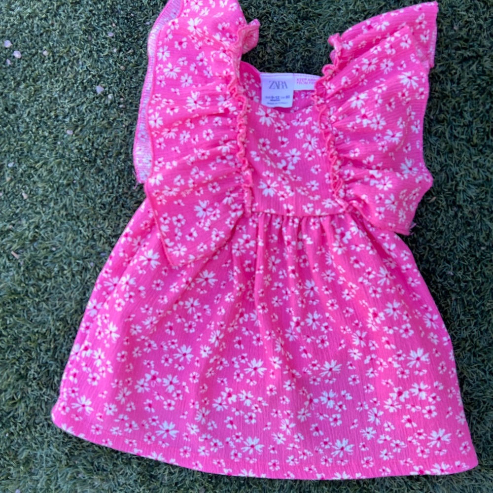 Zara Bright Pink 9-12month Dress